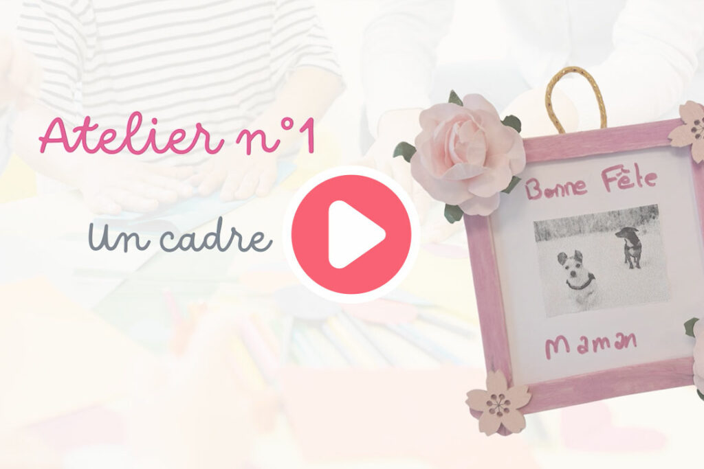 Dans cette vidéo, découvrez deux ateliers créatifs à réalisé pour la fête des mère : un cadre personnalisé et un pot avec une fleur.